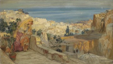 Árabe Painting - MUJERES ÁRABES EN UNA AZOTEA DE ARGEL MÁS ALLÁ DE Frederick Arthur Bridgman Arab